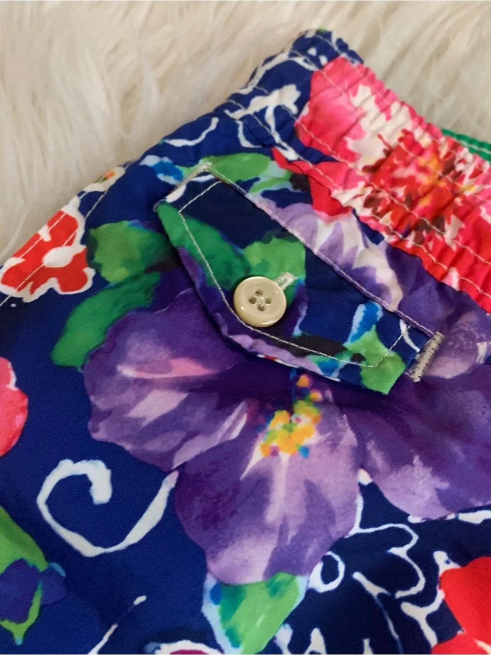 Polo by Ralph Lauren Floral Swim Trunks Blue Multicolor Size Small